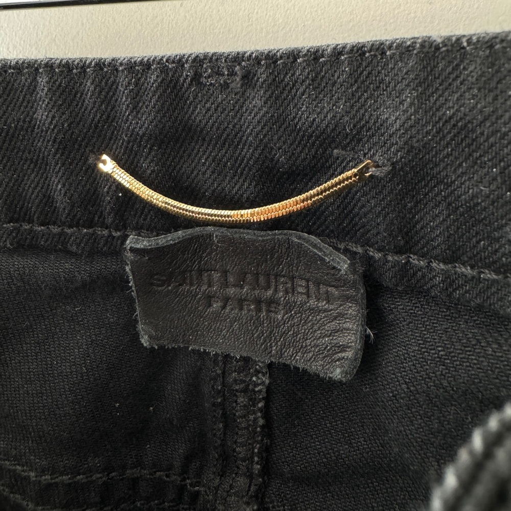 Saint Laurent Raw Denim Skinny Jeans